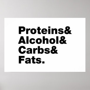 Affiche Macronutriments. Protéines & Alcool & Glucides & G