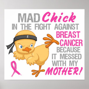 Affiche Mad Chick Messed Avec Mère 3L Cancer Du Sein