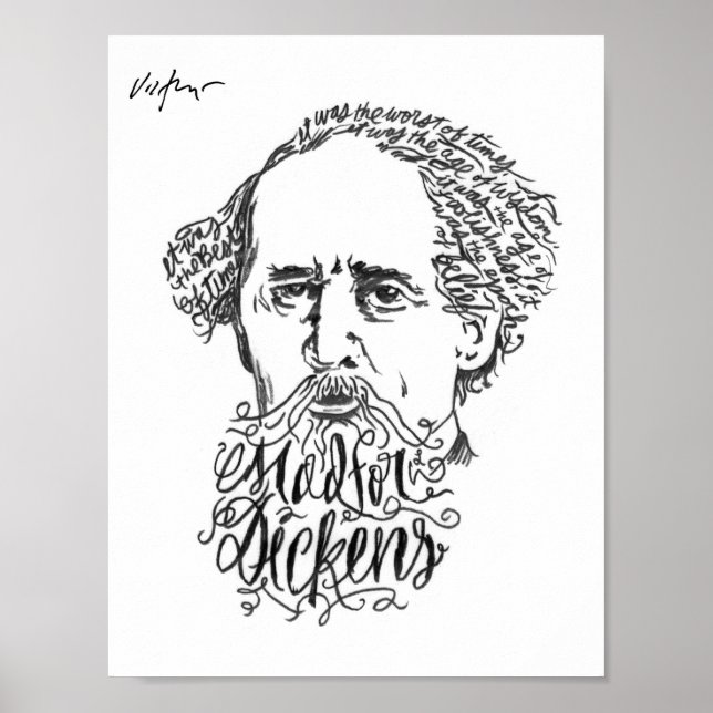 Affiche Mad For Dickens - James Victore Imprimer (Devant)