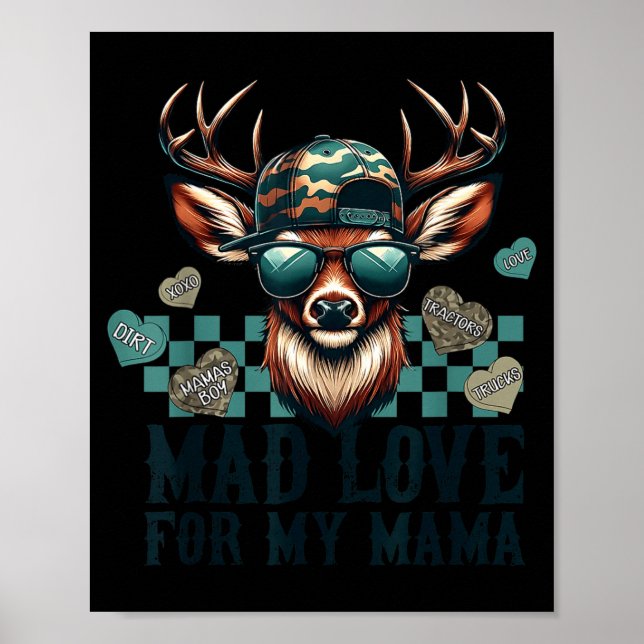 Affiche Mad Retro Love For My Mama Camo Deer Hunting Valen (Devant)