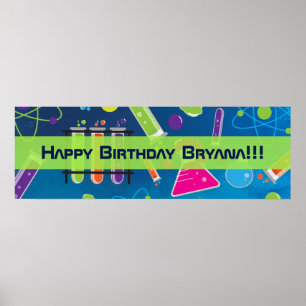 Affiche Mad Science Birthday Party Custom Banner