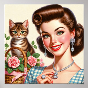 Affiche Madame Chat Mignonne