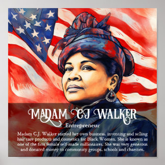 Affiche Madame CJ Walker Salle de classe du Mois de l'hist