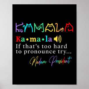 Affiche Madame la Présidente Pro Kamala Harris Colorful Ca