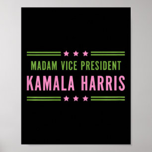 Affiche Madame la Vice-présidente Kamala Harris Pink Green