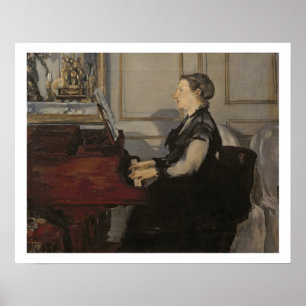 Affiche Madame Manet au piano, 1868 de Manet  