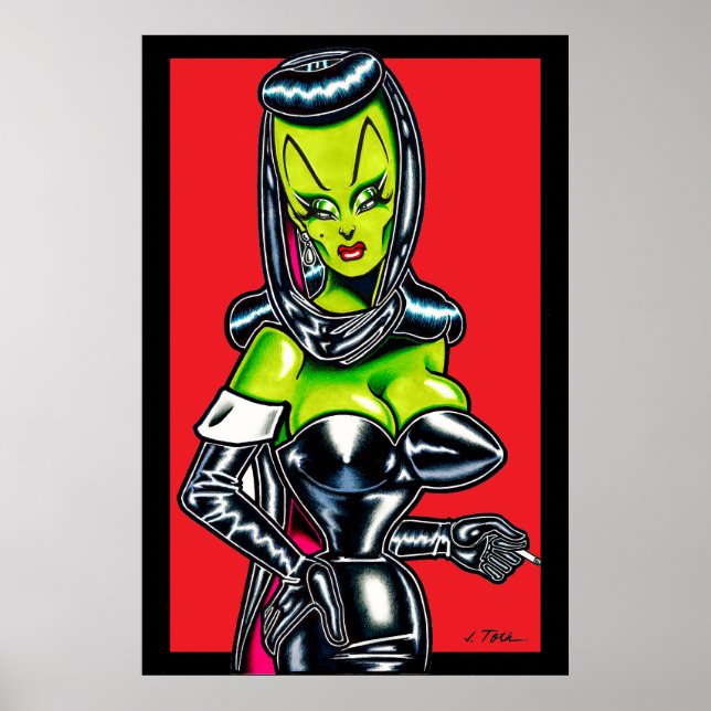 Affiche Madame Mars™/Glamour encapuchonné (Devant)