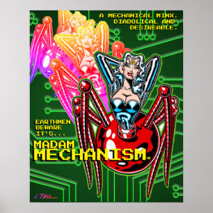 Affiche Madame Mécanisme™/Attention