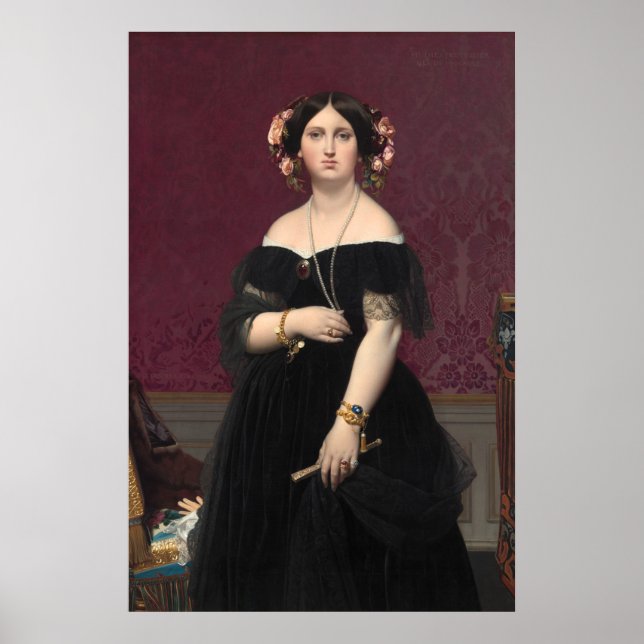 Affiche Madame Moitessier - Jean-Auguste - Ingres Fine Art (Devant)