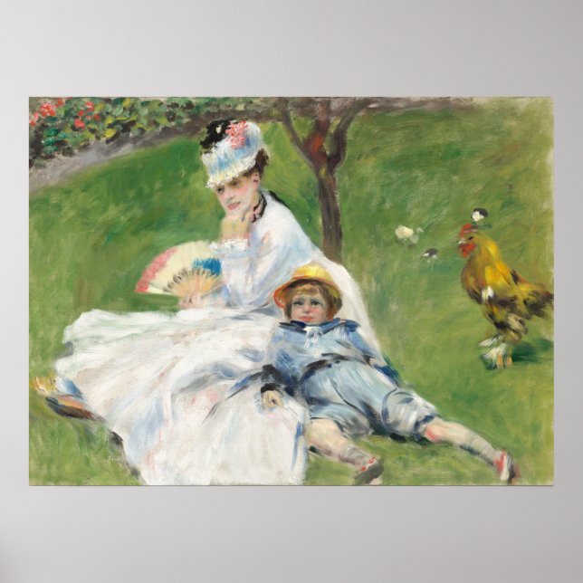 Affiche Madame Monet et son fils - Auguste Renoir Beaux-Ar (Devant)