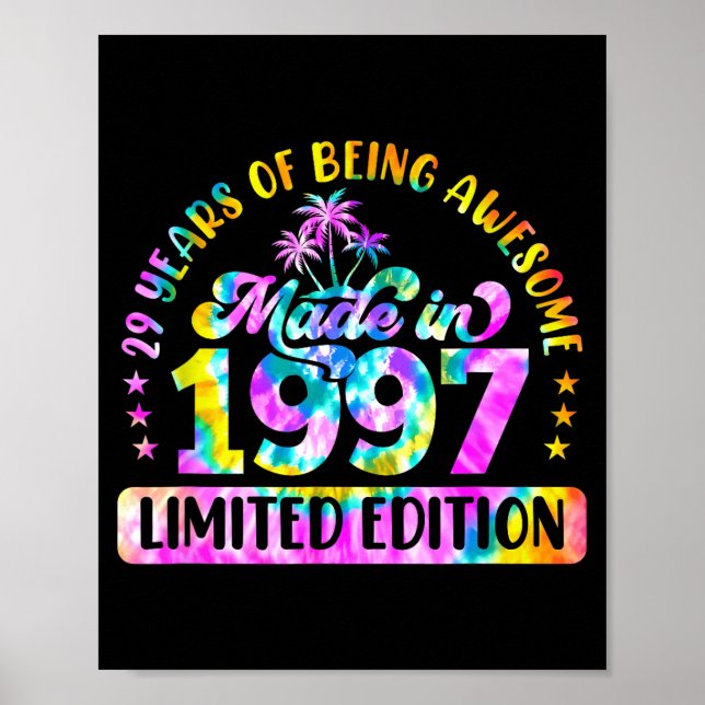 Affiche Made In 1997 Limited Edition 29 Birthday 29 Year O (Devant)