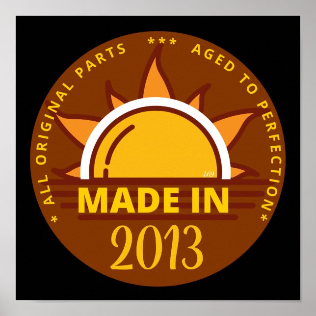 Affiche MADE IN 2013 drôle cadeau d'anniversaire (Devant)