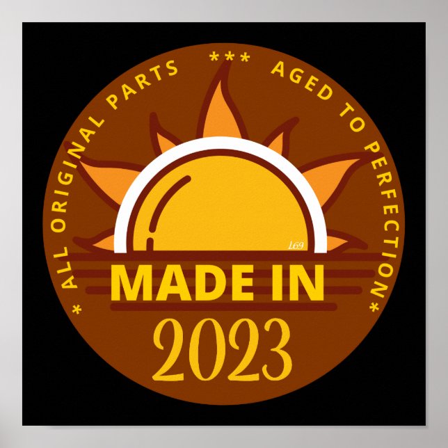 Affiche MADE IN 2023 drôle cadeau d'anniversaire (Devant)