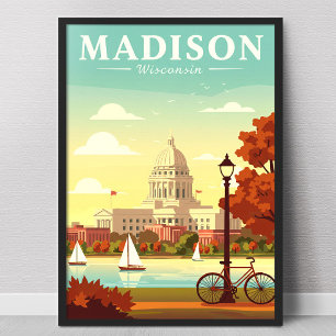 Affiche Madison Wisconsin vintage