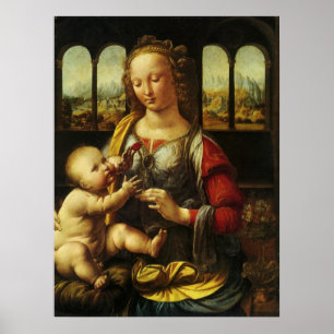 Affiche Madone au vase de Léonard de Vinci