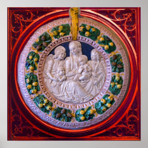 AFFICHE MADONE AVEC ENFANT ET SAINTS