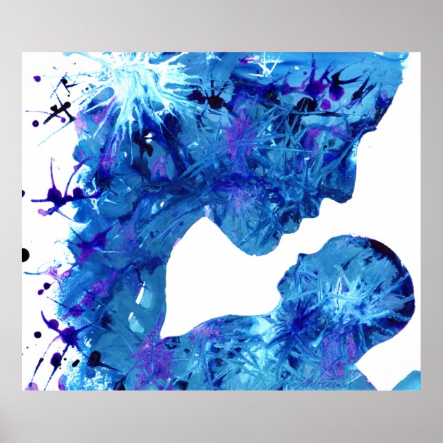 Affiche Madone bleue et enfant belle aquarelle (Devant)