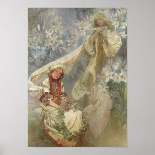 Affiche Madone des Lys par Alphonse Mucha