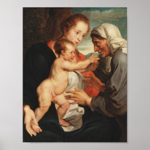 Affiche Madone et Enfant avec Sainte Anne