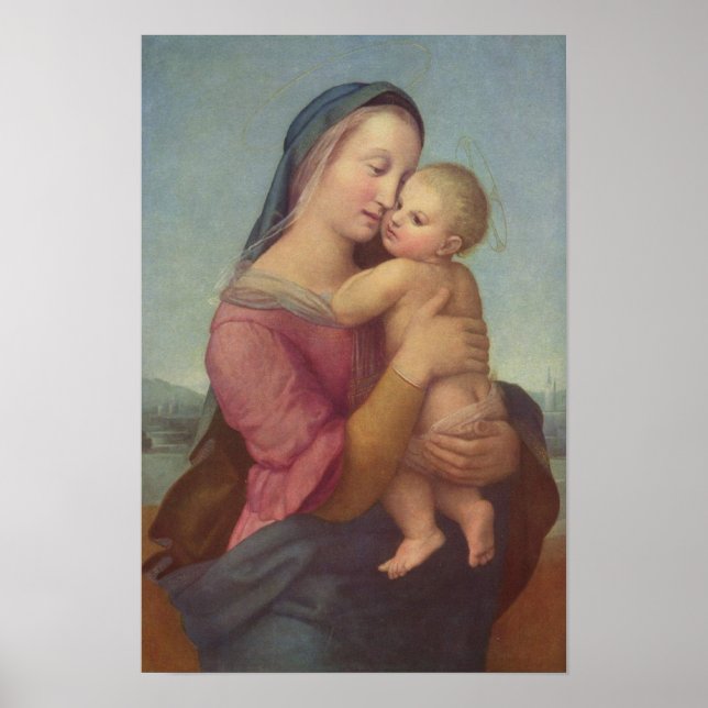 Affiche Madone et Enfant (La Madone Tempi) de Raphaël (Devant)
