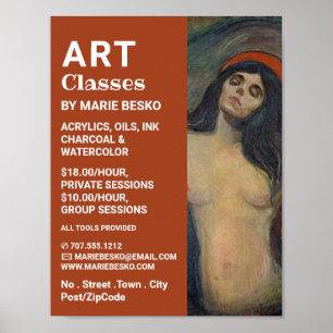 Affiche Madonna 1894 Version Par Edvard Munch, Cours D'Art