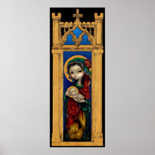 Affiche Madonna and Child at Night gothic Art Imprimer