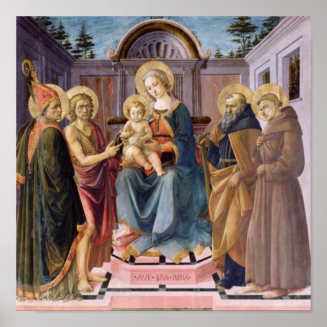 Affiche Madonna and Child Enthroned with  SS (Devant)