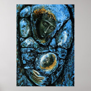 Affiche Madonna bleu