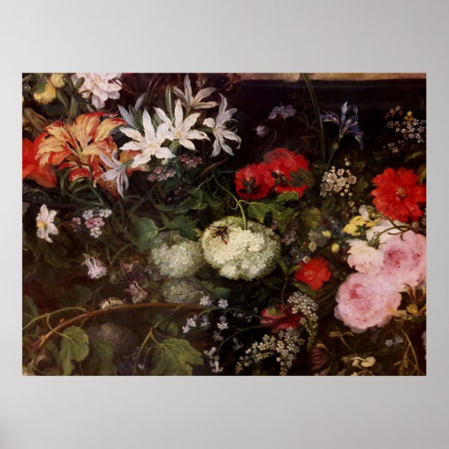 Affiche Madonna dans une couronne florale (Devant)