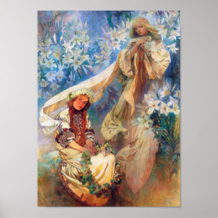 Affiche Madonna de la Lily, Mucha