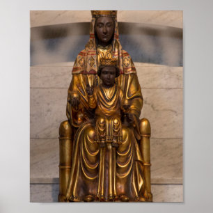 Affiche Madonna de Montserrat Noir Vierge Marie