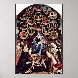 Affiche Madonna Du Rosaire Par Lotto Lorenzo (Best Quali