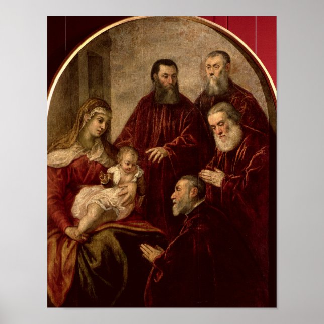 Affiche Madonna et enfant avec quatre hommes d'État (Devant)