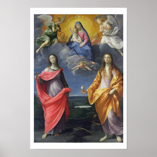Affiche Madonna et Enfant avec St Lucy et Mary Magdalene (Devant)