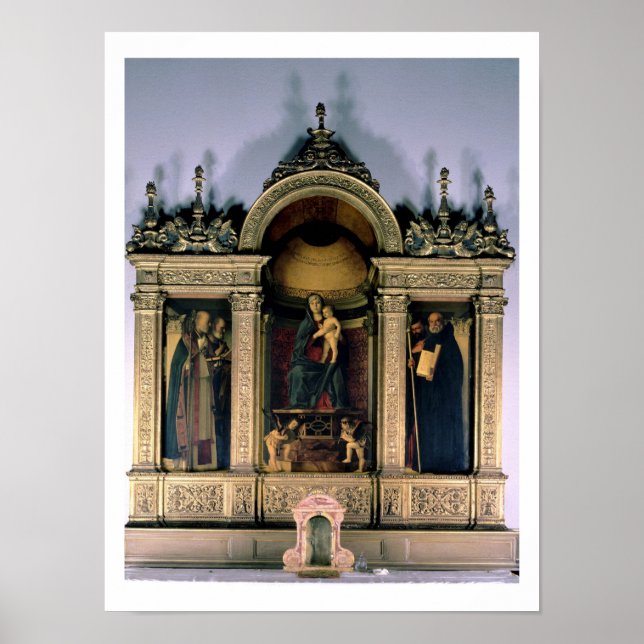 Affiche Madonna et Enfant et Saints (retable triptyque) (Devant)