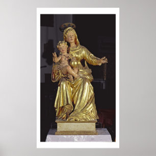 Affiche Madonna et enfant, XVIIème siècle (bois doré)