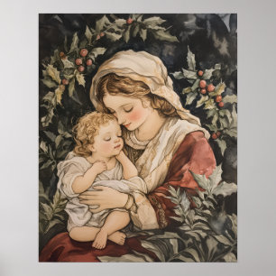 Affiche Madonna et Enfants Vintage