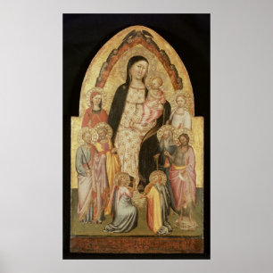 Affiche Madonna et l'enfant intronisé