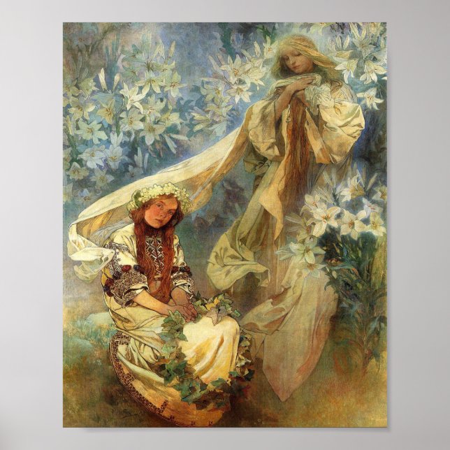 Affiche Madonna Of The Lilies 1905 - Alphonse Mucha (Devant)