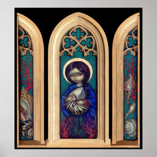 Affiche Madonna of the Shells ART PRINT - triptyque gothiq