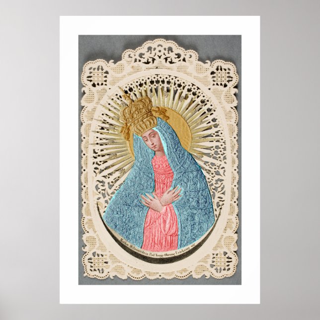 Affiche Madonna Reine du Ciel sur dentelle (Devant)