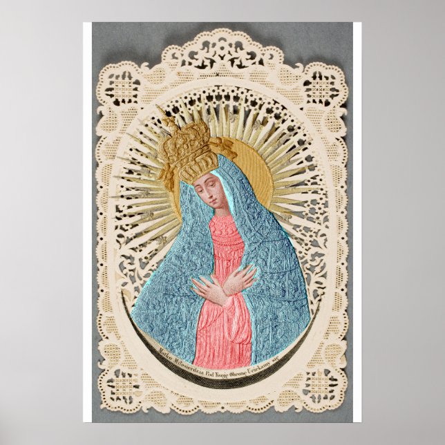 Affiche Madonna Reine du Ciel sur dentelle (Devant)