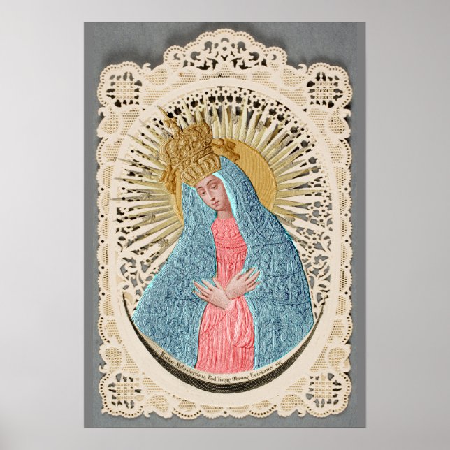 Affiche Madonna Reine du Ciel sur dentelle (Devant)