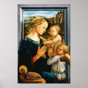 Affiche Madonna with child and two Angels, Filippo Lippi