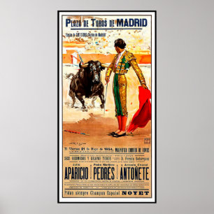 Affiche Madrid, Arène de tauromachie, Espagne, course de t