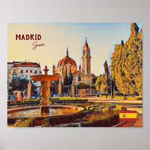 Affiche Madrid Espagne Tourisme souvenir