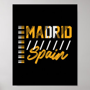 Affiche Madrid Espagne Typographie Urbaine Moderne Design