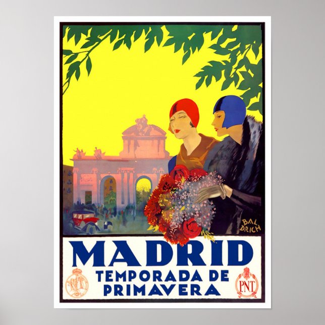 Affiche Madrid Espagne voyage millésime (Devant)