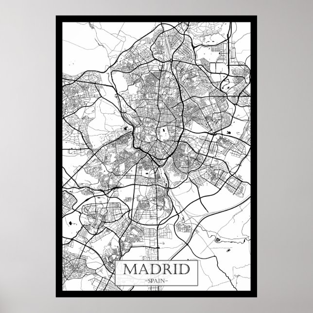 Affiche Madrid Spain Map (Devant)