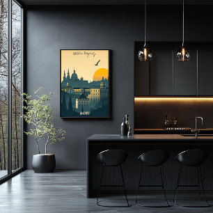 Affiche Madrid Sunrise - Royal City Silhouettes